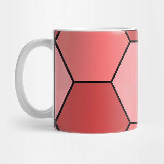 Red/Pink Hexagon by GerrardShuttleworthArt